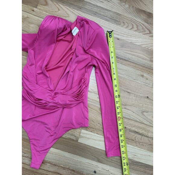 Lovers and Friends Anya Bodysuit in Pink EUC Long Sleeve Stretch Size Medium - Picture 8 of 9